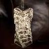 Lámpara de araña pequeña de cristal de lujo ligero para mesita de noche de dormitorio largo, pasillo de entrada, balcón, lámparas colgantes modernas y sencillas para restaurante