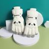Guantes de Esquí para Mujer para Otoño e Invierno, Engrosados y Forrados de Felpa, Ciclismo al Aire Libre, Cortavientos, Repelentes al Agua, Cálidos, Diseño Lindo de Dibujos Animados, Compatibles con Pantalla Táctil