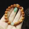 Pulseira de Cipreste Rico em Óleo Chenhua 10mm Ramo Dourado Folha de Jade pulseira masculina e feminina DIY Contas de Buda joias Wenwan