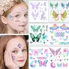 Pegatinas de Tatuaje de Brillo de Sirena para Niños Dibujos Animados Lindo Unicornio Estilo Pintado a Mano Pegatinas Coloridas Recompensa Pegatinas Pequeñas