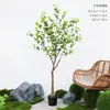 Árbol de campanas planta verde artificial planta artificial Madera borracha maceta grande de interior decoración de sala de estar decoración de suelo flor artificial
