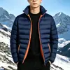 Chaqueta de algodón ligera para hombre con cuello alto, adecuada para otoño e invierno, estilo coreano, talla grande, casual, moderna