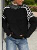 Suéter de cuello alto para mujer de estilo nuevo europeo y americano, estilo casual de moda, patrón de diseño, tejido de punto suelto
