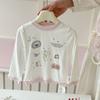 Camiseta de Manga Larga para Niña Primavera y Otoño Estilo Coreano Moda Estampado de Dibujos Animados Color Sólido Camiseta Interior Ropa Linda de Otoño para Bebé Niña