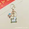 Llavero de Placa de Nombre Creativa de Panda Lindo de Moda Lista Dorada Título Colgante para Mochila de Estudiante Pequeño Regalo de Ánimo para Examen