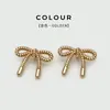 Botón Metálico de Calado Tridimensional con Forma de Moño para Suéter, Cárdigan, Abrigo, Cortavientos, Botón Decorativo Versátil Color Dorado Plateado