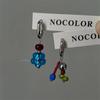 Envio para você brincos pequenos de flor azul com textura pequena brincos assimétricos retrô brincos afinadores nova maré atacado