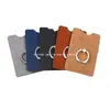 Corcho con Hebilla de Anillo Metálico Corteza de Corcho Bolsa para Tarjetas de Teléfono Móvil Portatarjetas de Corcho Plegable Fábrica Personalizada