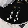 Pendientes de Perla Colgante para Mujer Largos Elegantes Famosos de Internet Celebridad Damas Personalidad Sencillos Versátiles Pendientes de Moda Joyería para Orejas