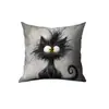 Funda de Almohada de Pelo de Gato Frito Temu Negra Gatito Lindo Cojín Hogar Sala de Estar Cojín de Sofá Admite Personalización