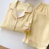 Pijama de Gola Redonda com Desenho de Chefe para Mulheres, Coleção Primavera e Outono, Calça de Manga Longa, Conjunto Doce para Menina, Roupa Casual para Casa