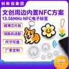 Etiqueta eletrônica NFC 13,56 MHz chaveiro periférico criativo DIY com chip ultrafino embutido, personalização do fabricante