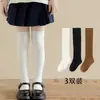 Calcetines Altos para Niños Sin Costuras Calcetines de Uniforme Estudiantil Calcetines para Niños Gris Oscuro Blanco Calcetines Altos hasta la Rodilla para Niñas