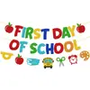 Banderas de decoración escolar para el aula, temporada de regreso a clases, transfronterizas de Amazon, manzana, autobús escolar, lápiz, guirnalda, bandera, venta al por mayor y otros artículos