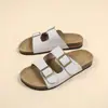 Pantuflas Birkenstock de Ante para Mujer Zapatos de Playa de Ante Antideslizantes Primavera/Verano 2024 Sandalias Planas de Corcho Chanclas de Una Tira para Mujer Tallas Grandes