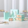 Caja de Almacenamiento de Joyas Azul y Rosa Versión en Blanco Caja Neutra Caja para Pulsera Pulsera Anillo Aretes Caja de Embalaje para Joyas