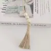 Ins Cadena de Cuerda de Cáñamo con Borla de Cuentas de Madera Estilo Pastoral Europeo y Americano Decoración para Habitación del Hogar Sala de Estar Cortinas Hechas a Mano