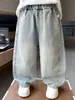 Jeans de Primavera y Otoño para Niños 2026 Nuevos Pantalones Largos de Otoño de Moda para Niños, Pantalones Trendy Rectos Sueltos para Niños Pequeños