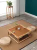 Mesa Quadrada Pequena de Tatami, Mesinha de Centro Pequena Estilo Japonês, Mesa para Varanda de Casa e Janela Saliente, Mesa Baixa Estilo Zen, Mesa Quadrada para Chá, Mesa Kang