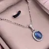 Colgante de Aguamarina Plata S925 Incrustado Completo de Diamantes Exquisito Fresco Cadena para Clavícula de Mujer Colgante Moda OL Collar de Plata
