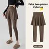 Calças de tubarão de duas peças falsas calças de saia femininas roupas externas cintura alta leggings esportivas apertadas skinny stretch cortadas calças Barbie Primavera