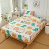 Sábana bajera ajustada exclusiva transfronteriza hipoalergénica, sábana bajera individual de color liso impresa cepillada, funda de colchón, protector de colchón a prueba de polvo y funda de almohada
