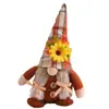 Novas Decorações de Ação de Graças Boneca Sem Rosto Duende Enfeites Festival da Colheita Girassol Bordo Boneco Rudolph