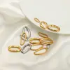 Acero Inoxidable Chapado en Oro de 18 Quilates Colgante Oval de Forma Especial Anillo O en Relieve Accesorios de Joyería para Collar DIY Venta al por Mayor Transfronteriza