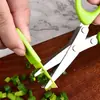 Tijeras de Cocina de 5 Cuchillas, Tijeras Multicapa de Acero Inoxidable para Hierbas, Cebolletas y Verduras, Herramienta para Preparar Comida de Bebé