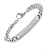 Pulseira de casal mais vendida internacionalmente aço titânio pulseira simples aço titânio retangular curva marca lisa pulseira fabricantes atacado