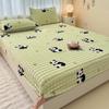 Juego de Sábana Bajera Ajustable Estampada Bubble Milk Velvet, Pieza Única, Acolchado de Pelo de Conejo, Terciopelo Coral, Protector de Colchón, Cubre Cama, Juego de Tres Piezas