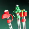 Cubierta de Popote de Silicona Linda de Dibujos Animados Navideños Nueva Cubierta de Polvo para Popote de Silicona Celebridad de Internet Creativo Tapón de Polvo para Té de Leche