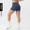 Pantalones de yoga de cintura en V europeos y americanos, shorts deportivos cortos de secado rápido para mujer con efecto melocotón en los glúteos, shorts de fitness de cintura alta para levantar glúteos para el verano