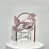 Arco de flores acrílico para marcar transfronterizos con derechos de autor, complemento para pastel de feliz cumpleaños, decoración de pastel de acrílico