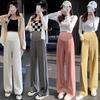 Pantalones de Pierna Ancha para Mujeres Embarazadas Primavera y Otoño Nueva Ropa Exterior Pantalones de Pierna Ancha de Seda Helada Delgados Talla Grande Pantalones Rectos Protección Solar Pantalones de Maternidad para Mujer