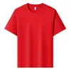 Novo Produto de Verão Camiseta de Cor Sólida com Gola Redonda em Lyocell Sorona Logo Personalizado Lisa Manga Curta Camisa Cultural Personalização