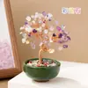 Lâmpada de chá Cornucópia árvore de cristal citrino árvore da fortuna árvore da fortuna de cristal artesanato decoração de casa ornamentos de cristal