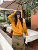MZI STUDIO Otoño Estilo Coreano Suave y Versátil Adelgazante Color Sólido Un Hombro Manga Larga Suéter A80229