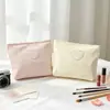 Bolsa de Maquillaje Nueva con Lazo, Simple y Fresca, Bolsa de Almacenamiento de Gran Capacidad, Neceser de Viaje al por Mayor