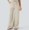 Pantalones casuales de lino de pierna ancha de cintura alta con cordón y bolsillo lateral Amazon 2026, pantalones de playa anchos y fluidos con cintura elástica