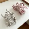 Pinza para el pelo cruzada de tela floral pequeña estilo coreano, Pinza simple de moda para la parte trasera de la cabeza, Nuevo accesorio para el pelo de pinza de tiburón