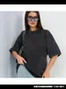 Camiseta de Manga Corta de Algodón Puro Lavada Vintage de Moda Versátil Estilo Americano para Mujer, Top Hip-Hop que Cubre el Cuerpo