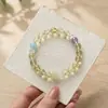 [Vacaciones de Verano] Pulsera de Citrino de Limón Natural, Aguamarina, Piedra de Uva, Amatista Estilo Universitario Joyería para Mujer