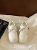 Tenis blancos para niña, nuevo estilo 2026, diseño de dibujos animados de gato para niños, aptos para estudiantes, con correas de velcro, suela suave, ligeros y zapatillas deportivas de moda