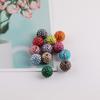 Bola redonda de cerámica blanda de 20 mm con agujero recto y taladro completo, hecha a mano, para cadena de teléfono móvil, accesorios de joyería