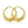 Pendientes retro franceses de acero inoxidable hueco con superficie pulida galvanizada, personalidad de bambú, textura cuadrada, pendientes metálicos