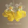 Atardecer de Flores Cayendo ~ Estilo Vacacional Super Hada Amarillos Pendientes de Flor de Gasa Pendientes Exagerados Distintivos Pendientes Pendientes Pendientes Pendientes Accesorios