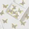 Contas criativas em formato de asa de borboleta brilhante cravejadas de diamantes para colares, pulseiras, brincos, acessórios de cabelo, presilhas de cabelo e componentes decorativos feitos à mão para DIY