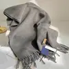 Bufanda de Lana 100% Australiana con Clip de Color Puro para Mujer Invierno 2024 Nuevo Estilo Unisex de Gama Alta Versátil Regalo