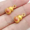Colgante pequeño de calabaza de la fortuna esmaltada en oro tradicional estilo chino para la riqueza y la prosperidad, accesorios de joyería para pendientes y collares DIY